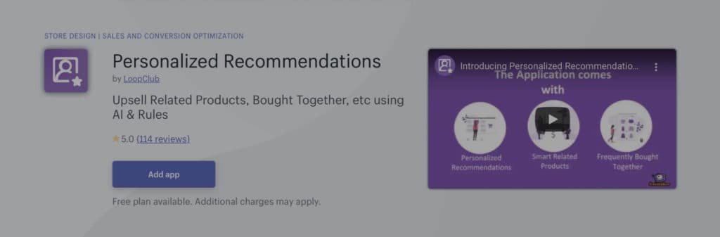 App Review: Personalized Recommendations
