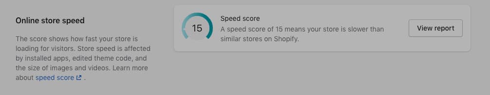 Shopify’s Online Store Speed Report